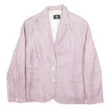 BOGNER Womens Pink Linen Jacket XL Woven Button Closure Classic Fit Lightweight