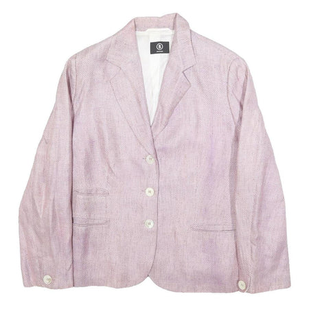 BOGNER Womens Pink Linen Jacket XL Woven Button Closure Classic Fit Lightweight