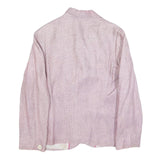 BOGNER Womens Pink Linen Jacket XL Woven Button Closure Classic Fit Lightweight