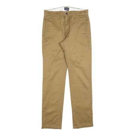 LEVI'S Mens Cotton Blend Beige Slim Straight Trousers W28 L30 Classic Zip