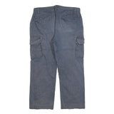DICKIES Mens Cotton Blend Blue Relaxed Cargo Trousers W36 L28 Workwear Zip Pants