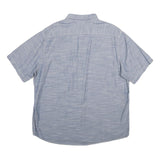 WOOLRICH Mens Blue Shirt XL Cotton Short Sleeve Button Front Casual