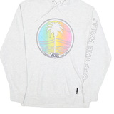 VANS Mens White Cotton Blend Hoodie M Off The Wall Pullover Graphic Print