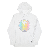 VANS Mens White Cotton Blend Hoodie M Off The Wall Pullover Graphic Print