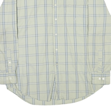 NAUTICA Mens Cream & Blue Checked Shirt XL Cotton Blend Button-Down Collar Long