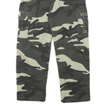 Mens Relaxed Cargo Cotton Blend Camouflage Print Trousers W26 L25 Utility