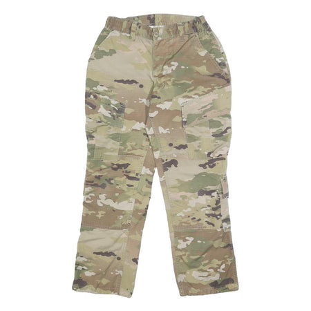 M&M MANUFACTURING Womens Cotton Blend Camouflage Regular Cargo Trousers W25 L28