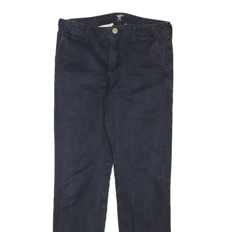 CARHARTT WIP Mens Blue & Navy Slim Straight Cotton Blend Trousers W31 L31 Casual