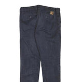 CARHARTT WIP Mens Blue & Navy Slim Straight Cotton Blend Trousers W31 L31 Casual