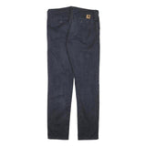 CARHARTT WIP Mens Blue & Navy Slim Straight Cotton Blend Trousers W31 L31 Casual