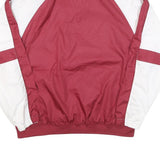RED OAK Mens Maroon & White Sports Jacket L Polyester Blend Plain Zip Up