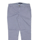 TOMMY HILFIGER Womens Cotton Blend Blue & White Slim Straight Trousers W31 L27
