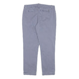 TOMMY HILFIGER Womens Cotton Blend Blue & White Slim Straight Trousers W31 L27