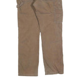 DICKIES Mens Cotton Blend Brown Regular Straight Trousers W34 L32 Workwear Zip