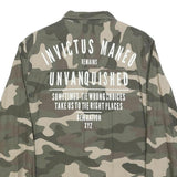 H&M Mens Green & Beige Camouflage Zip Jacket M Cotton Casual Lightweight