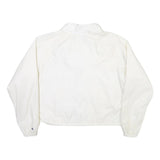 CHAMPION Womens White Nylon Coach Jacket L Plain Lightweight Sportswear