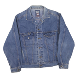 HAYES Mens Blue Denim Jacket M Cotton Blend Button Closure Classic Fit