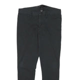 CALVIN KLEIN Womens Slim Black Cotton Blend Trousers W32 L28 Zip Casual Wear