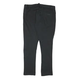 CALVIN KLEIN Womens Slim Black Cotton Blend Trousers W32 L28 Zip Casual Wear