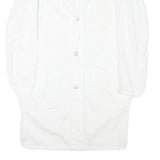 LUTTEURS Womens White Cotton Blend Button Jacket M Plain Classic