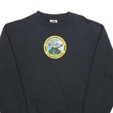 WHALE Mens Black Cotton Blend Crew Neck XL Military Logo Sweatshirt