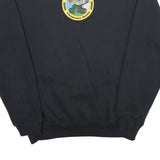 WHALE Mens Black Cotton Blend Crew Neck XL Military Logo Sweatshirt