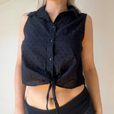 Ovs Blouse - Medium Black Cotton