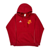 Vintage Adidas Football Hoodie - Large Red Cotton