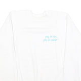 HANES Womens White Idaho Lottery Crew Neck L Cotton Blend Pullover Sweatshirt