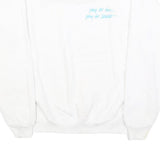 HANES Womens White Idaho Lottery Crew Neck L Cotton Blend Pullover Sweatshirt
