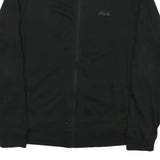 FILA Womens Black Jacket M Polyester Blend Zip Logo Plain Casual Activewear