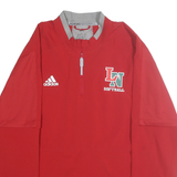 ADIDAS Mens Red & Grey Softball Track Jacket L Polyester Sport Casual