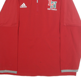 ADIDAS Mens Red & Grey Softball Track Jacket L Polyester Sport Casual