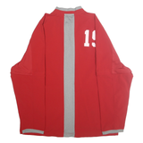 ADIDAS Mens Red & Grey Softball Track Jacket L Polyester Sport Casual