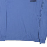 CHAMPION Mens Blue Graphic T-Shirt M Long Sleeve Crew Neck Logo Print