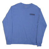 CHAMPION Mens Blue Graphic T-Shirt M Long Sleeve Crew Neck Logo Print