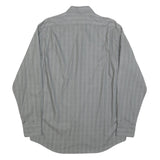 LACOSTE Mens Grey & White Checked Cotton Blend Shirt L Classic Formal Long