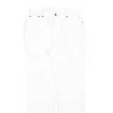 JEANOLOGY Womens White Regular Fit Straight Denim Jeans W28 L30 Zip Cotton Blend