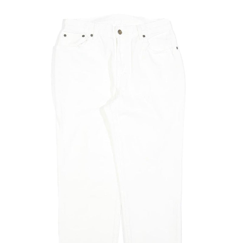 JEANOLOGY Womens White Regular Fit Straight Denim Jeans W28 L30 Zip Cotton Blend
