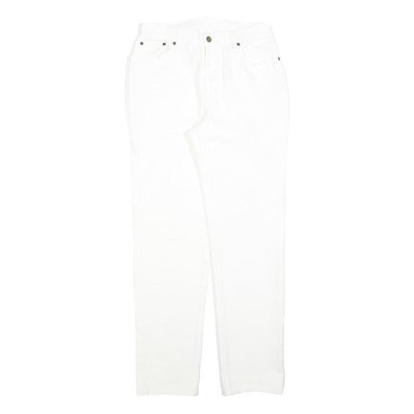 JEANOLOGY Womens White Regular Fit Straight Denim Jeans W28 L30 Zip Cotton Blend