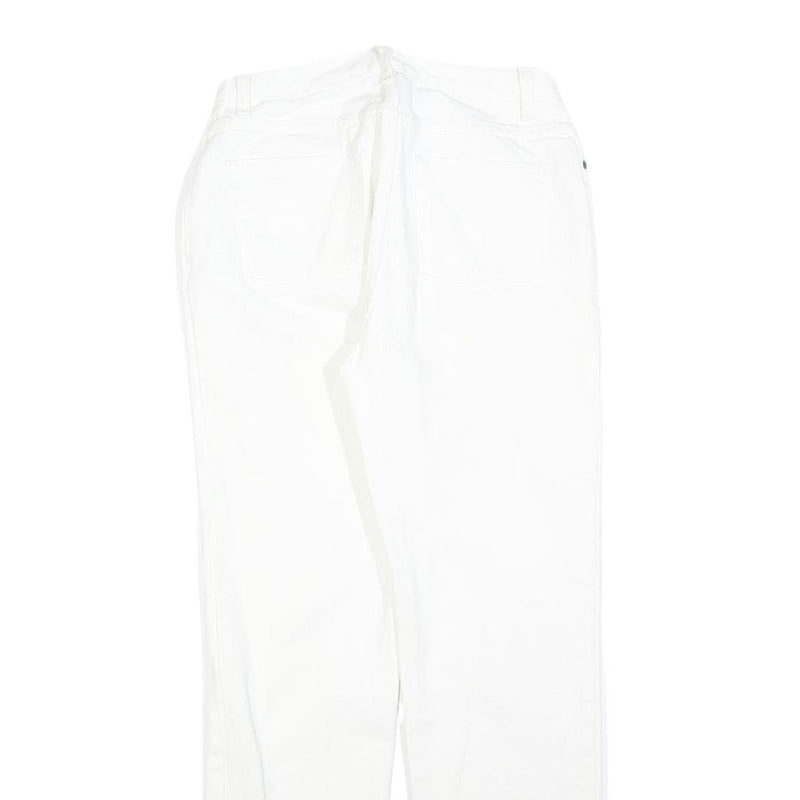 JEANOLOGY Womens White Regular Fit Straight Denim Jeans W28 L30 Zip Cotton Blend