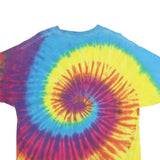 HANES Mens Yellow & Blue Tie Dye Coos Bay Oregon Graphic T-Shirt XL Short Sleeve