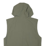 FILA Mens Green Sleeveless Zip Jacket L Polyester Blend Plain Hooded Casual