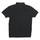 TOMMY HILFIGER Mens Black Short Sleeve Plain 2XL Cotton Polo Shirt