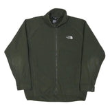 THE NORTH FACE Mens Green Jacket L Polyester Blend Zip Plain Outdoor Casual