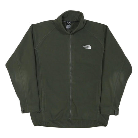 THE NORTH FACE Mens Green Jacket L Polyester Blend Zip Plain Outdoor Casual