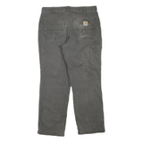 CARHARTT Mens Cotton Blend Green Regular Straight Trousers W34 L28 Workwear