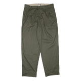 TOMMY HILFIGER Mens Cotton Blend Green Relaxed Straight Trousers W36 L31 Casual