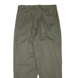 TOMMY HILFIGER Mens Cotton Blend Green Relaxed Straight Trousers W36 L31 Casual