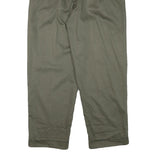 TOMMY HILFIGER Mens Cotton Blend Green Relaxed Straight Trousers W36 L31 Casual